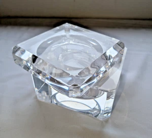 Vintage Mid Century Modern Thick Lucite Jewely Box 7"x7"x4.5" NICE w/ Swivel Lid - Picture 1 of 8