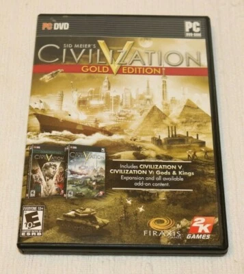 Sid Meier's CIVILIZATION V: Gold Edition - PC Strategy Game with Documentation - Image 1 of 4
