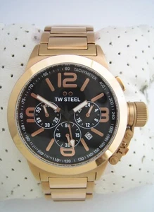 TW STEEL CANTEEN CHRONOGRAPH WATCH TW307 MENS GOLD STAINLESS STEEL GENUINE - Picture 1 of 9