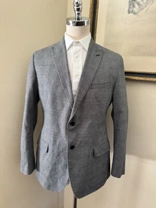 Banana Republic Prince of Wales Check Peak Lapel Brush Cotton Jacket Size 44R - Picture 1 of 7