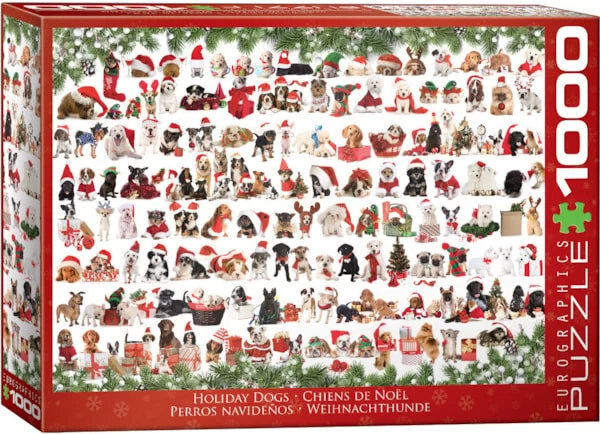 Eurographics Puzzle Holiday Dogs Christmas Puppies 1000 Pcs