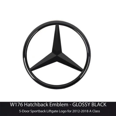 Insignia estrella maletero maletero trasero mercedes-benz clase a w176 emblema negro brillante Foto 1 de 4
