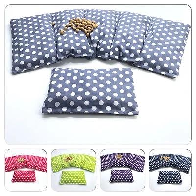 5 Kammer ★ GRAU PUNKTE ★ 51 x 20 cm Kirschkernkissen XXL Körnerkissen Kissen ★