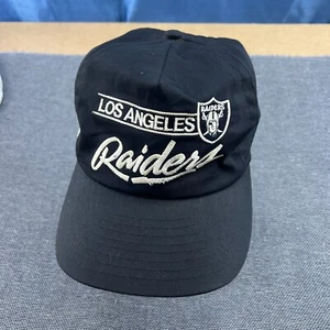De colección Los Angeles Raiders Snapback Años 80 Talla Única Sombrero Ajustable Negro Euro NFL - Imagen 1 de 8
