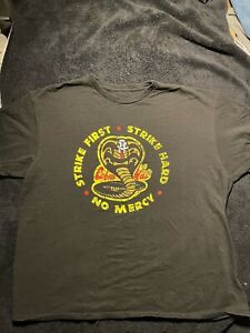 Cobra Kai Strike First Strike Hard No Mercy T Shirt Size XL VGUC