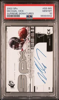 2002 Spx Supreme Signatures #SS-MV Michael Vick Supreme Signatures PSA 10 - Image 1 of 2