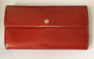 Louis Vuitton Vernis Monogram Portefeuille-Sarah Wallet TH1016 Red Authentic UK - Picture 1 of 8