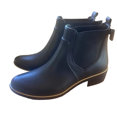 Kate Spade New York Women's Black Sedgewick Rain Boots Bow Detail Size 11.  Used - Image 1 of 4