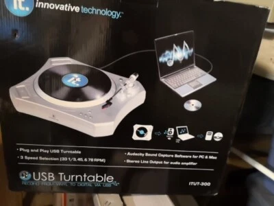 Tocadiscos USB IT Innovative Technology Modelo ITUT-300 con Caja Original para Piezas Foto 1 de 4