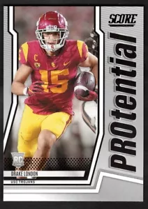 2022 Drake London Score Football Protential Rookie RC USC P-DL - Picture 1 of 2