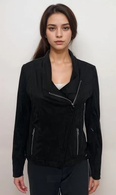 Chaqueta BB Dakota Para Mujer Talla S Negra Imitación Gamuza Estilo Moto Grunge Gótico Minimalista Foto 1 de 4