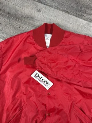 NWT Vintage Dead Stock 90s DeLong Size 2X Men's Varsity Red Jacket USA Made - Image 1 of 4