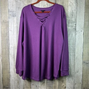 Torrid Size 3 Long Sleeve Purple Hacci Top - Picture 1 of 7