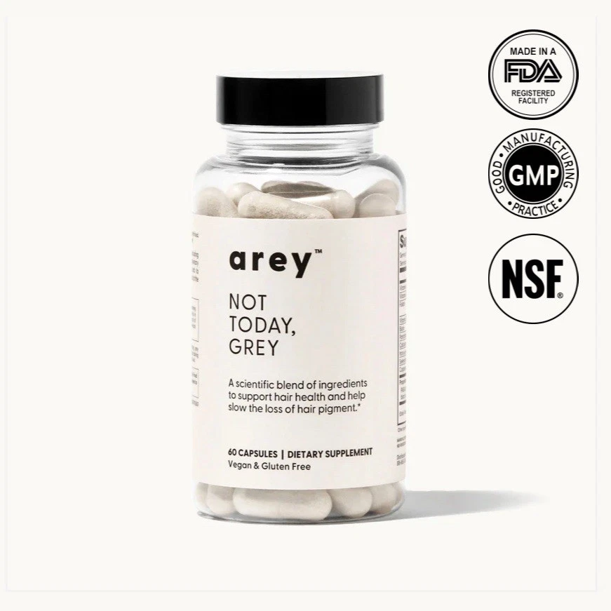 Not Today,灰色头发补充剂 – 慢灰色、生物素 + B 维生素、素食、1 Mo — 第 1/4 张图片