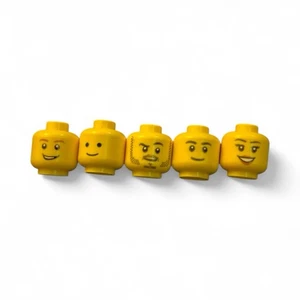 LEGO Minifigure Head Lot 5 Pieces Mixed Faces Expressions Custom Builder Pack - Picture 1 of 2