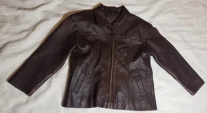Kids 6 Boys Girls Enrique Vintage Leather Zip Jacket Shoulder Pads Latino - Picture 1 of 7
