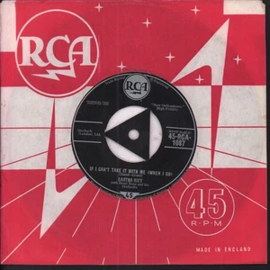 Eartha Kitt If I Can't Take It With Me 7" vinyl UK Rca 1958 3 prong Tri - Picture 1 of 3