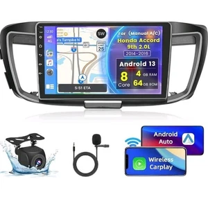 4G+64G2 Android Radio fits 2014-2016 Honda Accord Carplay Android Auto Bluetooth - Picture 1 of 8