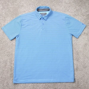 Twillory Poloshirt Herren mittelblau gestreift Athleisure Polyester S/S Pullover - Bild 1 von 14