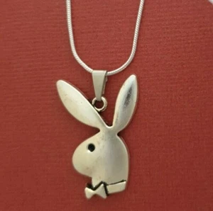 Bunny Necklace Lucky Rabbit Charm Pendant and silver plated chain 45cm Luck - Picture 1 of 4