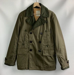 GAP Jacket Army Green Collared Double Breasted Flap Pockets Lining Size S - Picture 1 of 12