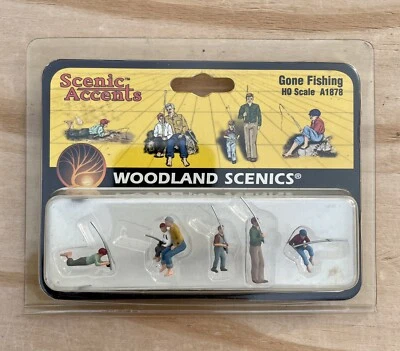 Woodland Scenics- Scenic Accents Gone Fishing Set HO Scale Model A1878 - NOS - Image 1 of 2