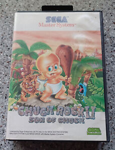 Chuck Rock II 2: Son of Chuck - SMS (Sega Master System) Game & Case! Tested!