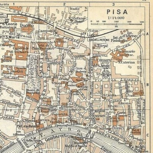 Pisa Pisa -- Italien Europa Stadtplan - alte Karte 1956 - Bild 1 von 3