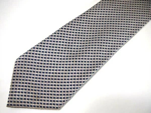 Nautica Mens Necktie Tie Beige Blue Geometric 59" - Picture 1 of 4