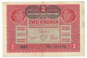 AUSTRIA, AUSTRIA - 2 coronas 1. 3. 1917. (1919) P50 (A013) - Imagen 1 de 2