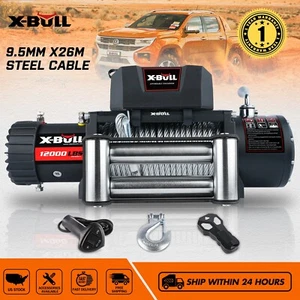 X-BULL Electric Winch 12000lb 12V Steel Cable Truck Trailer Off-Road SUV 4WD 4×4 - Picture 1 of 11