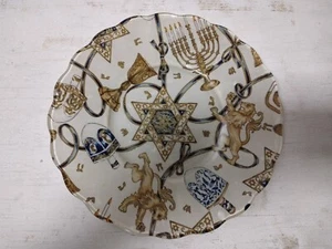 NEW Hanukkah Decorative Platter Plate Jewish Star Judaica Israel Glass 10" Lion - Picture 1 of 9
