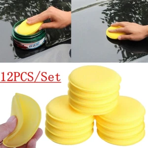 12X Car Waxing Polish Foam Sponge Wax Applicator Cleaning Detailing Pads - Picture 1 of 11