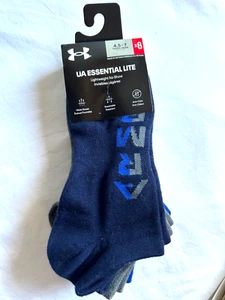Under Armour UA Essential Lite No Show Youth Socks 6 Pairs 4.5-7 New - Picture 1 of 3