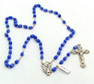 LOT OF 5 Murano Style Italian Purple Glass Rosary Beads, Made in Italy, Stamped - Picture 1 of 4