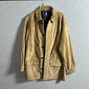 Chaps Ralph Lauren Suede Leather Coat Chore Heavy Jacket MEDIUM - Picture 1 of 16