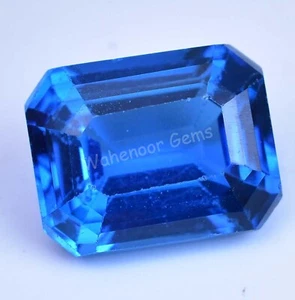 Natural Blue Zircon 6.85 Ct Emerald Stunning Certified Cambodian Gemstone - Picture 1 of 5