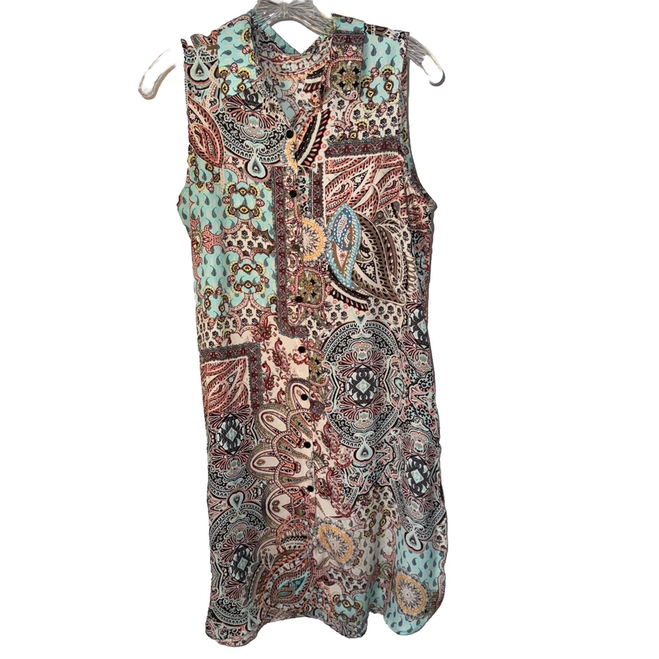 Платье-рубашка SPENCE без рукавов с воротником на пуговицах женское размер средний - Изображение 1 из 4