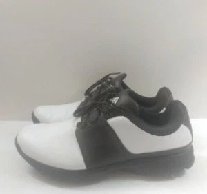 Adidas White & Brown Lace Up Cleat Men Golf Shoes EVN 791003 Size 12.5 - Picture 1 of 11