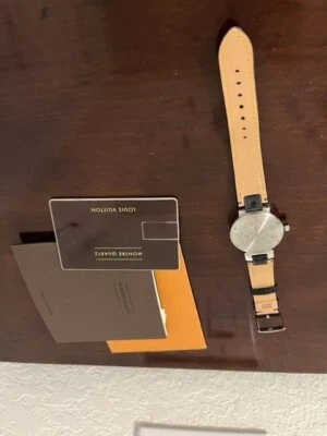 Louis Vuitton watch with leather band with box and manual  - Image 1 of 4