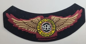 Harley Owners Group Patch Black Red Gold Wings Harley Davidson Vintage - Picture 1 of 2
