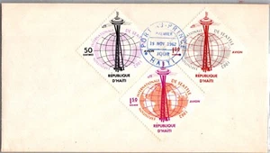 HAITI 1962 POSTAL FDC UNUSED COVER INTER EXPO MULT FRANKING CANC PORT-AU-PRINCE - Picture 1 of 2