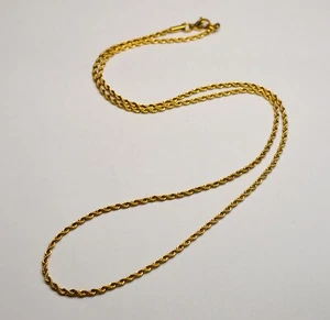 ITALY MADE 14K GOLD ROLLED ELEGANT ROPE LINK STYLE CHAIN NECKLACE 7,00g - Picture 1 of 5