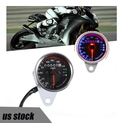 Motorcycle Retro Digital Speed Meter Odometer Tachometer Gauge Motorcycle 12V Foto 1 de 4