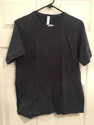 Lululemon Cut Above Tee 全新带标签 尺寸 6 HNBL Heathered 海军蓝 法国毛圈面料 — 第 1/4 张图片