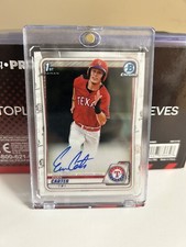 2020 1st Bowman Chrome Evan Carter Auto RC - Rookie Card - Clean & Centered