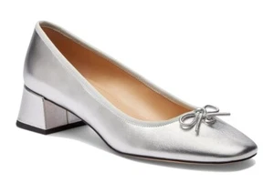 Nuevo salón de ballet Coach para mujer Ava de cuero metálico plateado variedad tallas - Imagen 1 de 6
