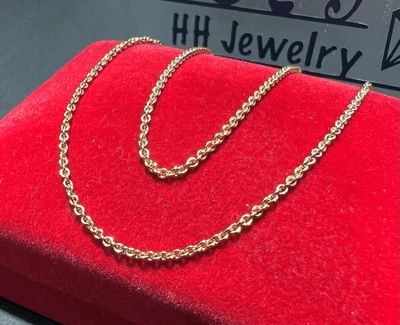 "Collar con cable de oro rosa de 18 quilates de 16"" de largo" Foto 1 de 4