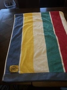 Huge Vintage BANANA CLUB Beach Towel Colorful Wide Stripes 63”X47” 100% Cotton - Picture 1 of 5