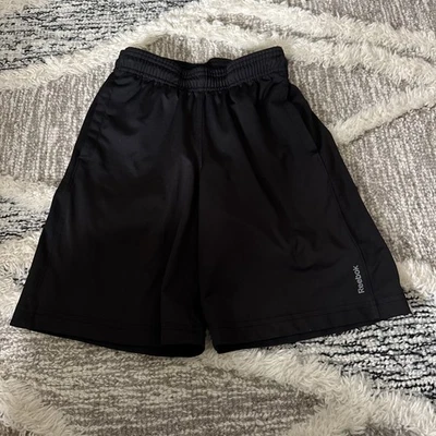 Pantalones Cortos Deportivos Pull-On Reebok Niños Jóvenes con Bolsillos Talla Pequeña (8-10) Negros Foto 1 de 4